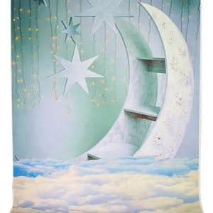 Cute Cloud Backgrounds Moon Photography Backdrop Vinyl Studio Wallpaper